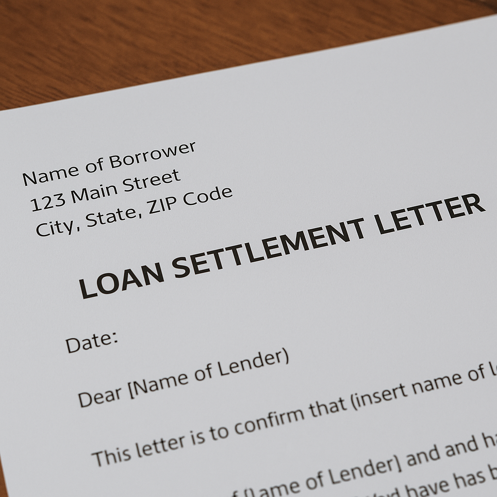 loan settlementletter