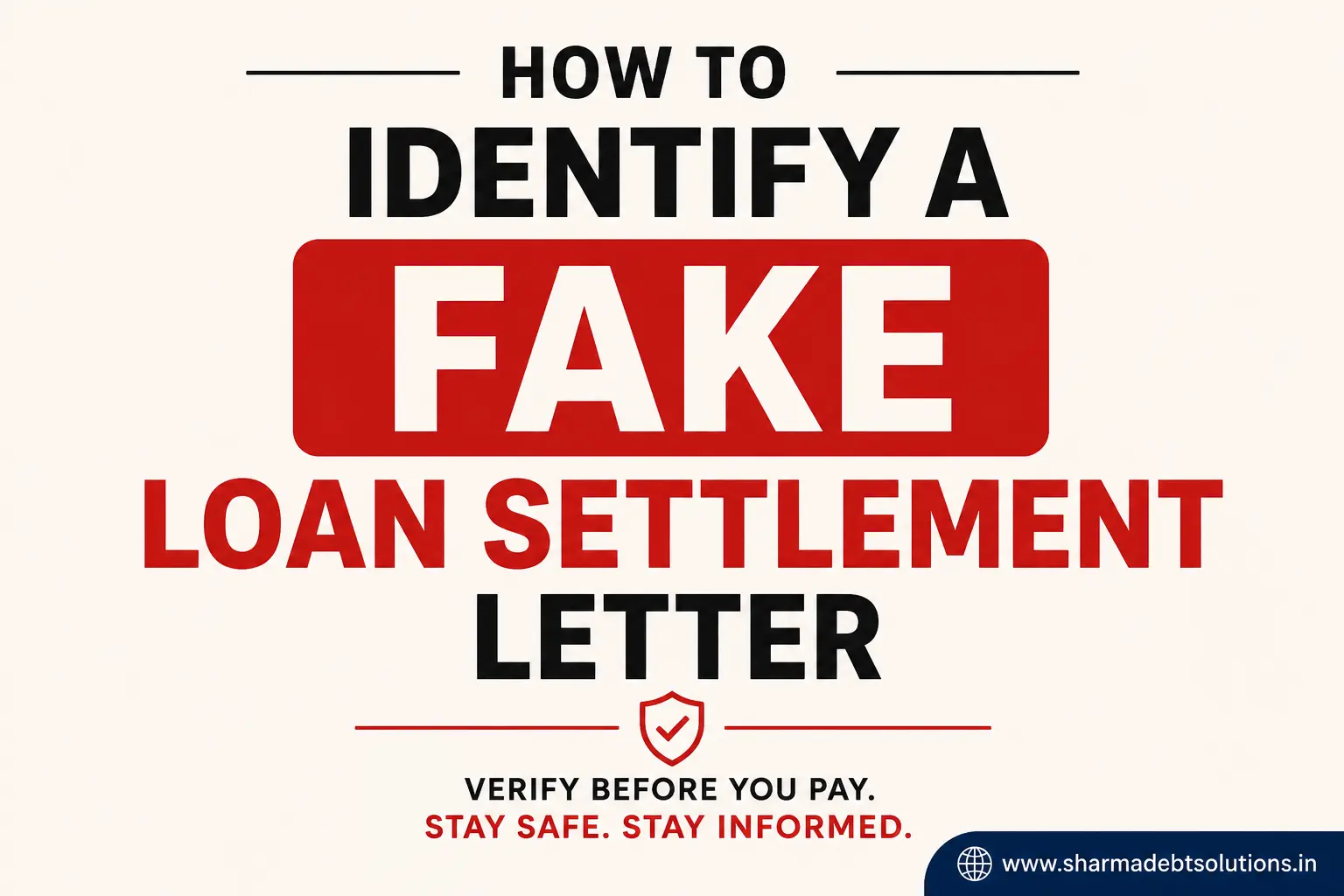 Fake loan settlement letter